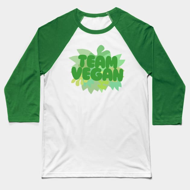 TEAM VEGAN / Awesome original typography design Baseball T-Shirt by DankFutura